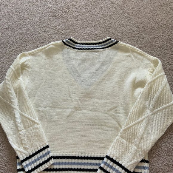 (NEVER WORN) Letter Patched Knit Pattern Sweater - Picture 6 of 7